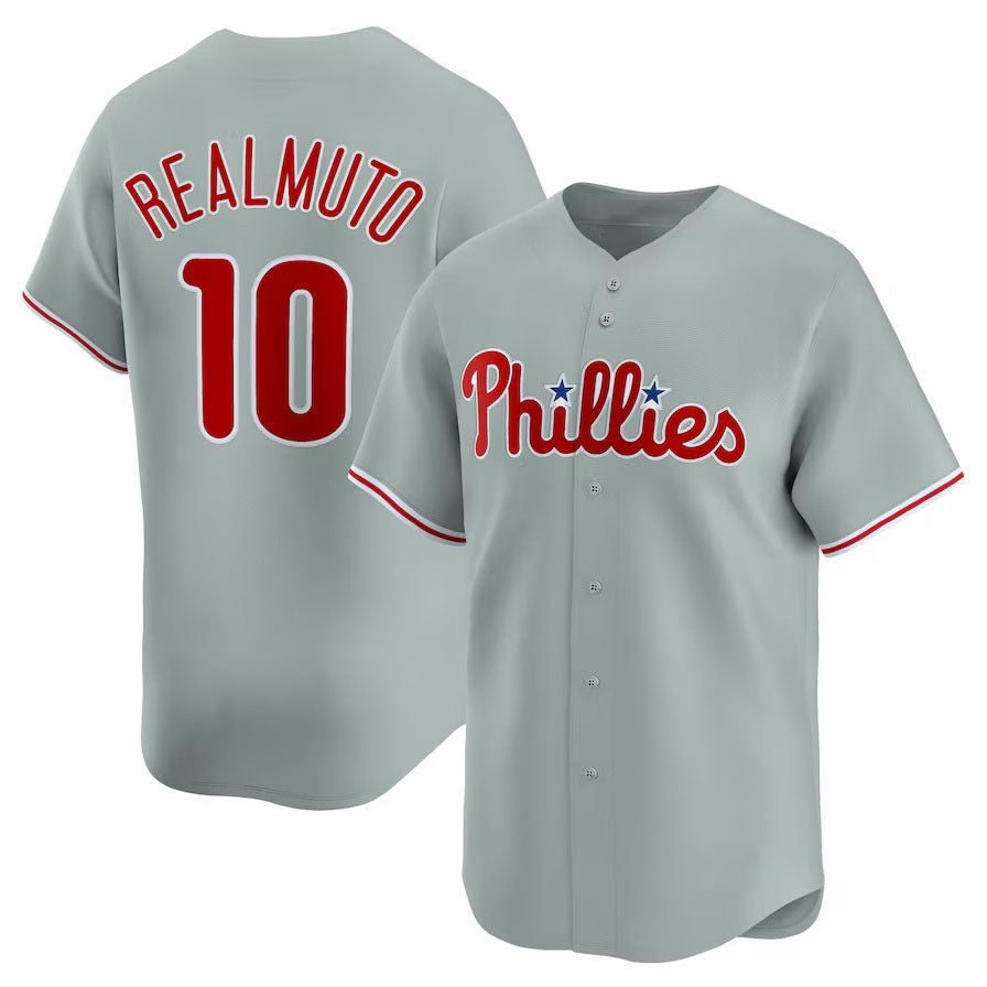 Custom #10 Gray PHI Baseball Shirt Top