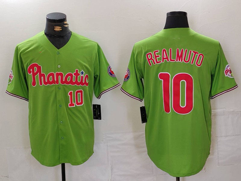 Custom #10 Green PHI Baseball Shirt Top