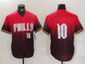 Custom #10 Red 2024 City Connect PHI Baseball Shirt Top