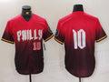 Custom #10 Red 2024 City Connect PHI Baseball Shirt Top