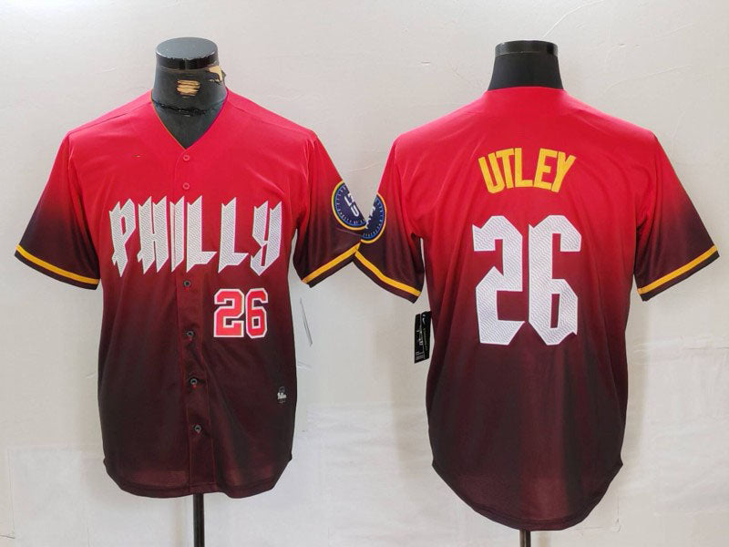 Custom #26 Red 2024 City Connect PHI Baseball Shirt Top
