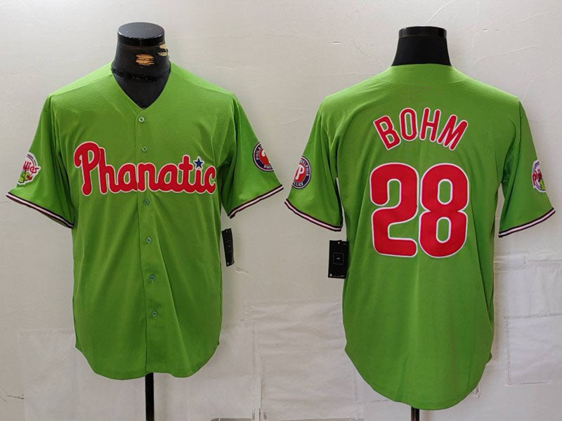 Custom #28 Green PHI Baseball Shirt Top