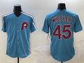 Custom #45 Blue PHI Baseball Shirt Top