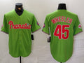 Custom #45 Green PHI Baseball Shirt Top
