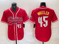 Custom #45 Red PHI Baseball Shirt Top