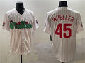 Custom #45 White PHI Baseball Shirt Top