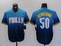 Custom #50 Blue 2024 City Connect PHI Baseball Shirt Top