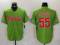 Custom #55 Green PHI Baseball Shirt Top