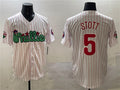 Custom #5 White PHI Baseball Shirt Top