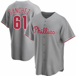 Custom #61 Gray PHI Baseball Shirt Top
