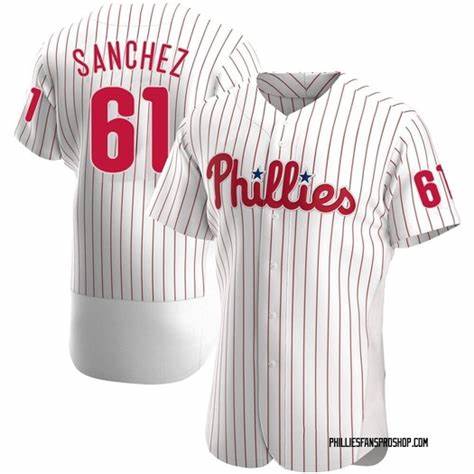 Custom #61 White PHI Baseball Shirt Top