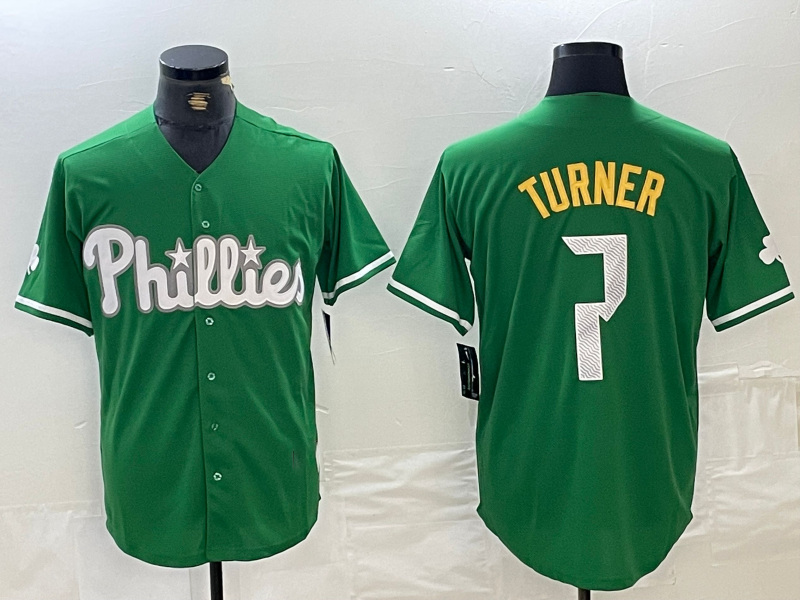 Custom #7 Green PHI Baseball Shirt Top