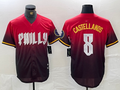 Custom #8 Red 2024 PHI Baseball Shirt Top