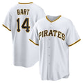 Custom #14 White PIT Baseball Shirt Top