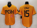 Custom #15 Yellow 2023 City Connect PIT Baseball Shirt Top
