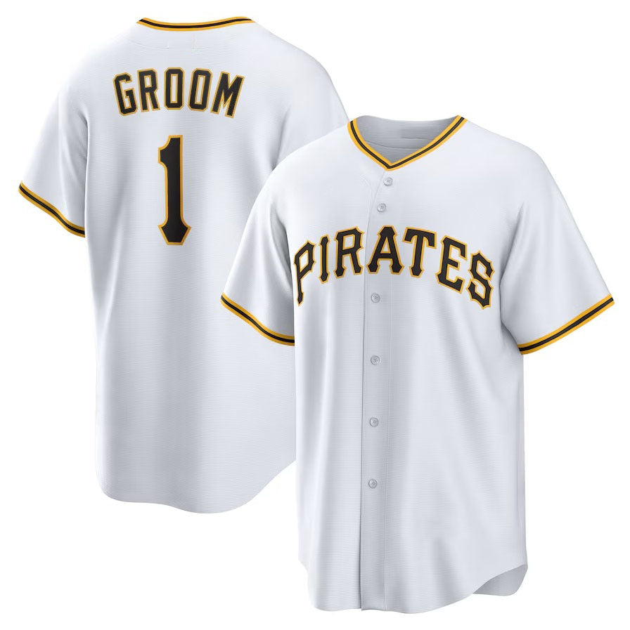 Custom #1 White PIT Baseball Shirt Top