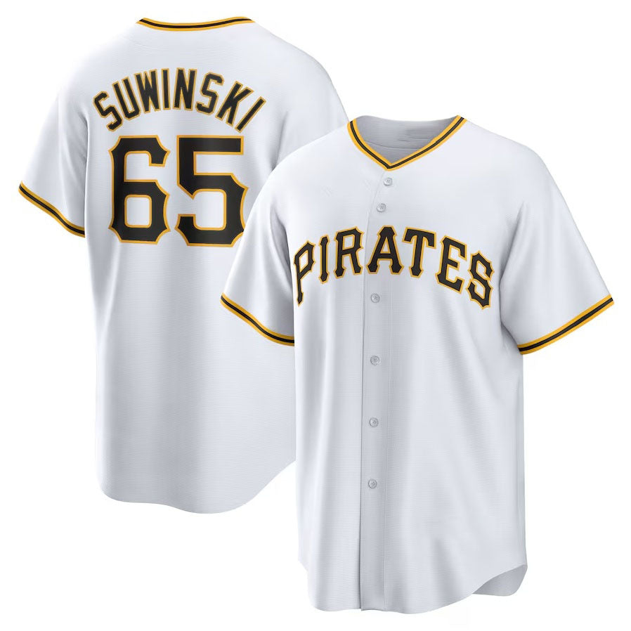 Custom #65 White PIT Baseball Shirt Top