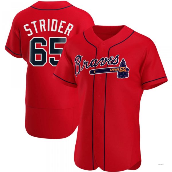 Custom #65 Red ATL Baseball Shirt Top