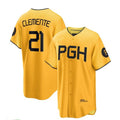 Custom #21 Gold 2023 City Connect PIT Baseball Shirt Top