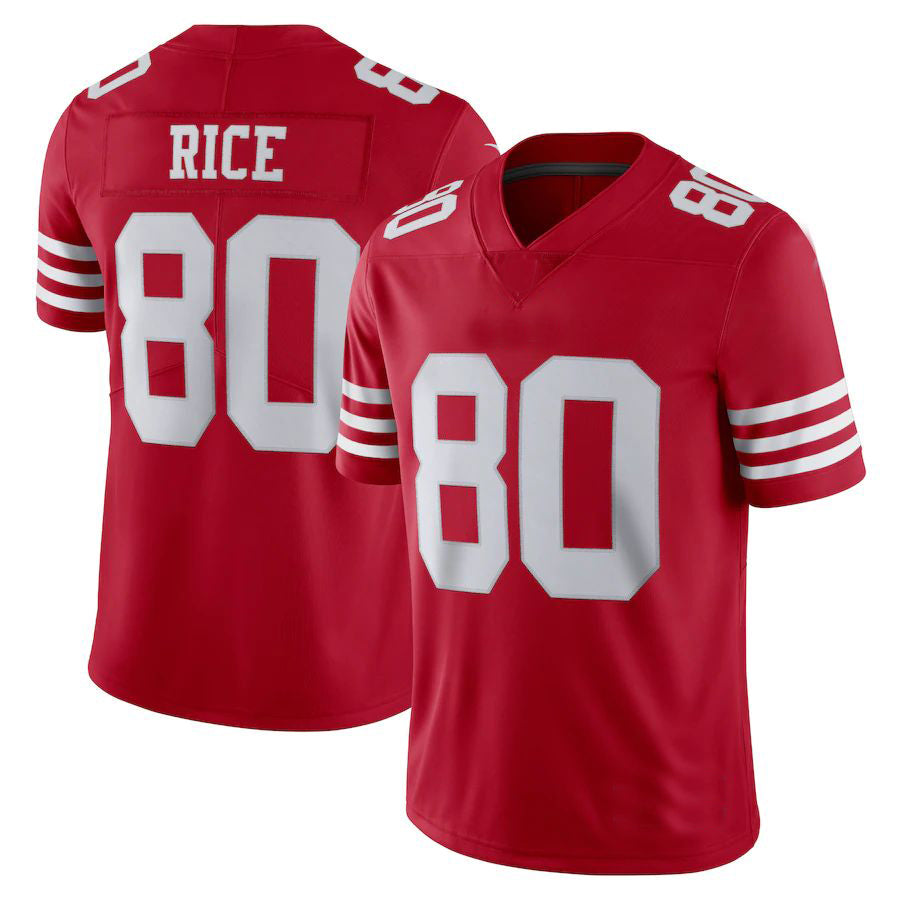 Custom #80 Scarlet SF Football Shirt Top