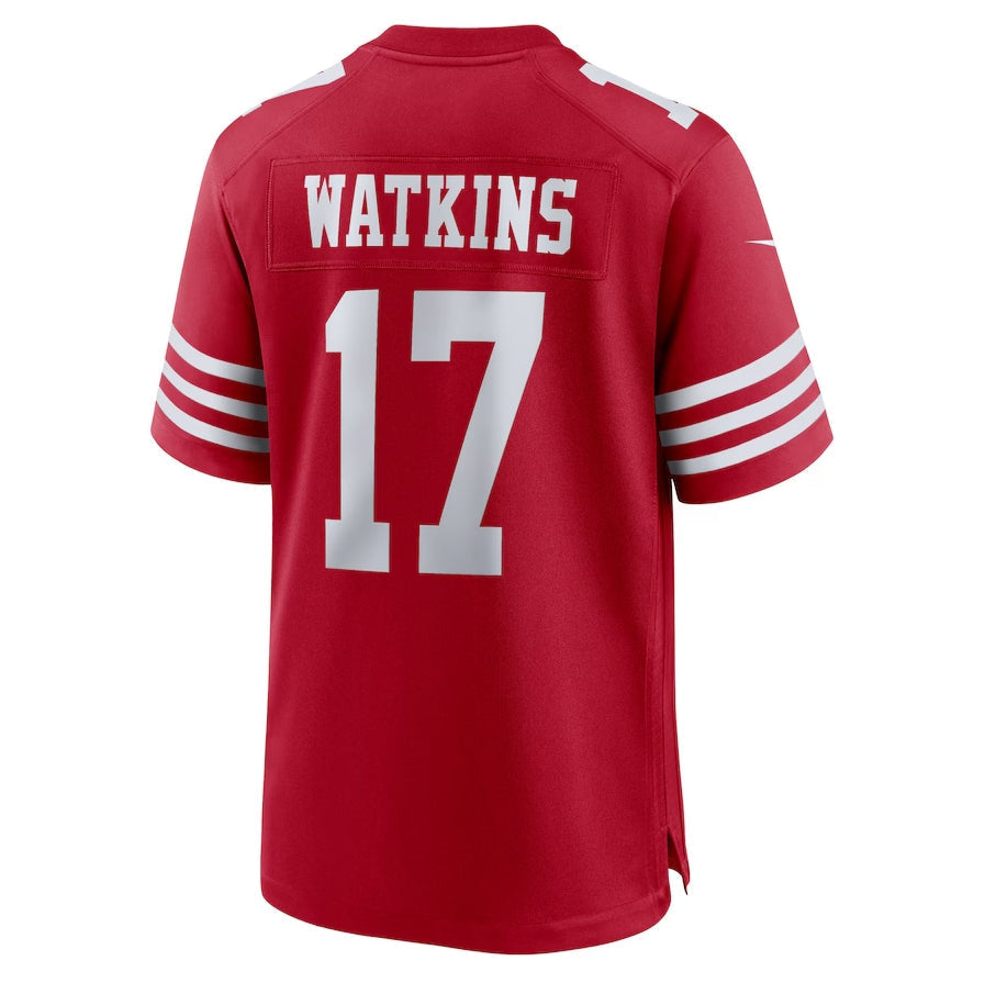 Custom #17 Scarlet SF Football Shirt Top