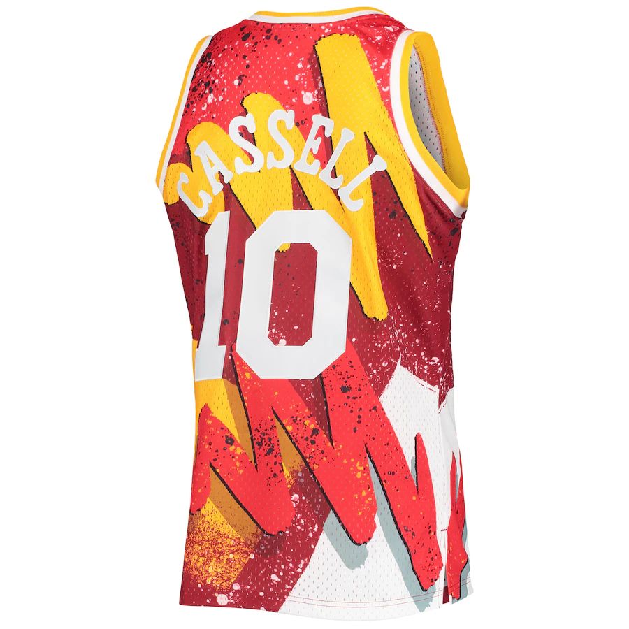Custom #10 Red 1993 HOU Basketball Shirt Top