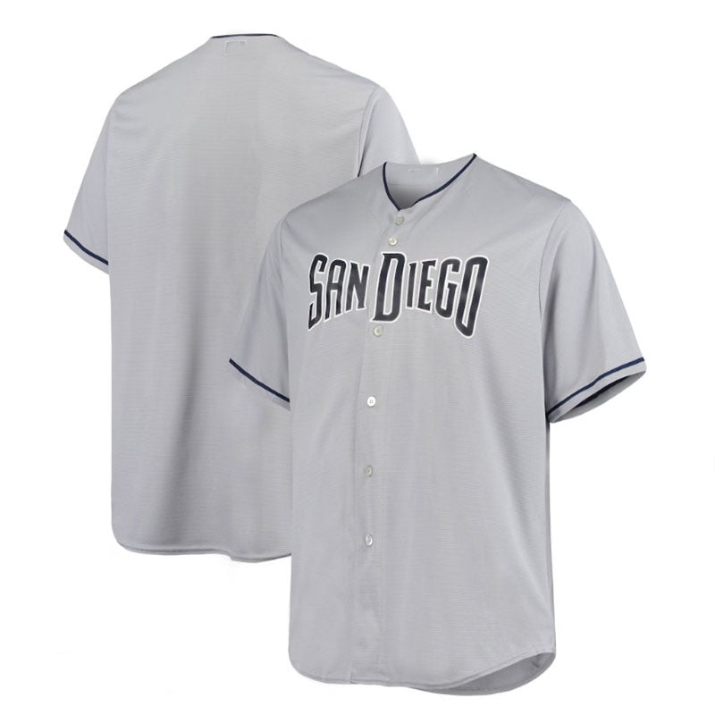 Custom Gray SD Baseball Shirt Top