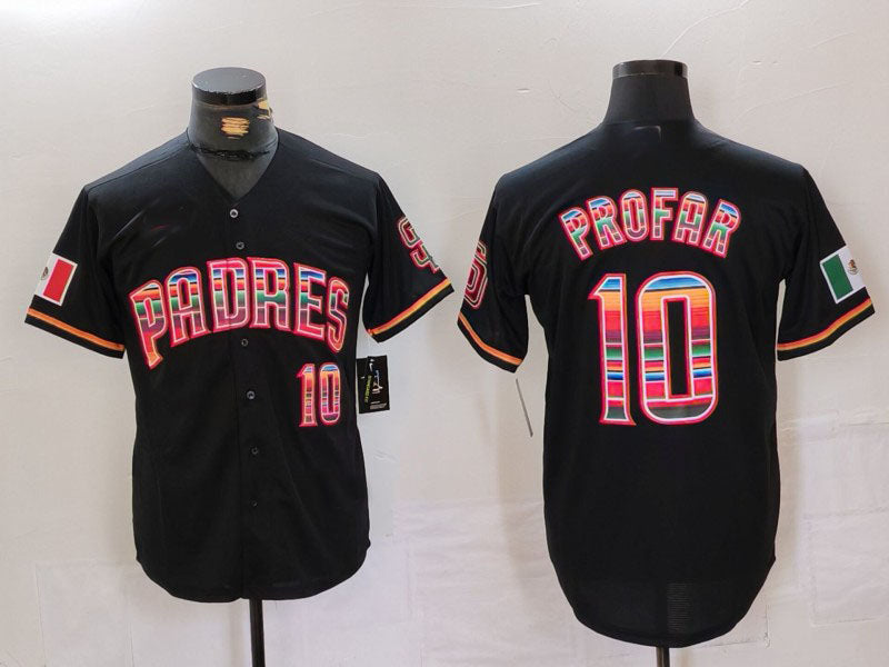 Custom #10 Black SD Baseball Shirt Top