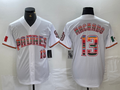 Custom #13 White SD Baseball Shirt Top