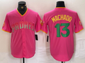 Custom #13 Pink SD Baseball Shirt Top