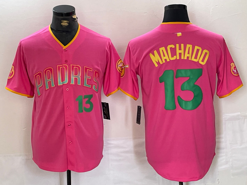 Custom #13 Pink SD Baseball Shirt Top