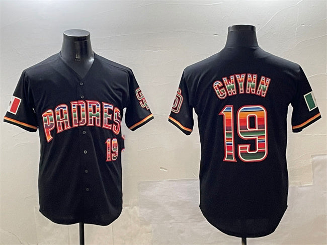 Custom #19 Black SD Baseball Shirt Top