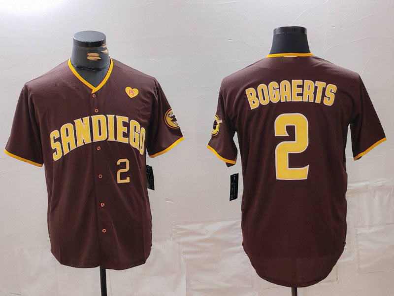 Custom #2 Brown SD Baseball Shirt Top