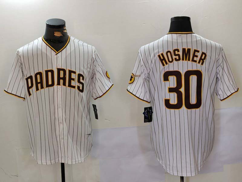 Custom #30 White SD Baseball Shirt Top