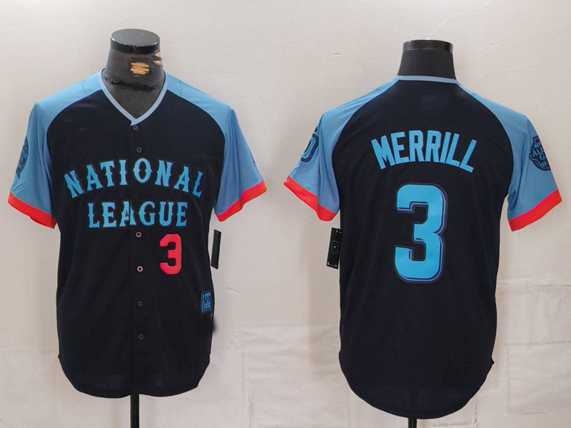 Custom #3 Navy 2024 All Star SD Baseball Shirt Top