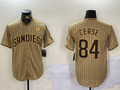 Custom #84 Khaki SD Baseball Shirt Top