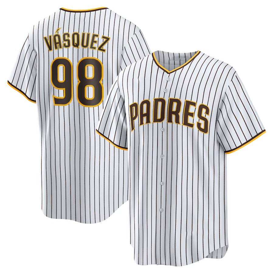 Custom #98 White SD Baseball Shirt Top