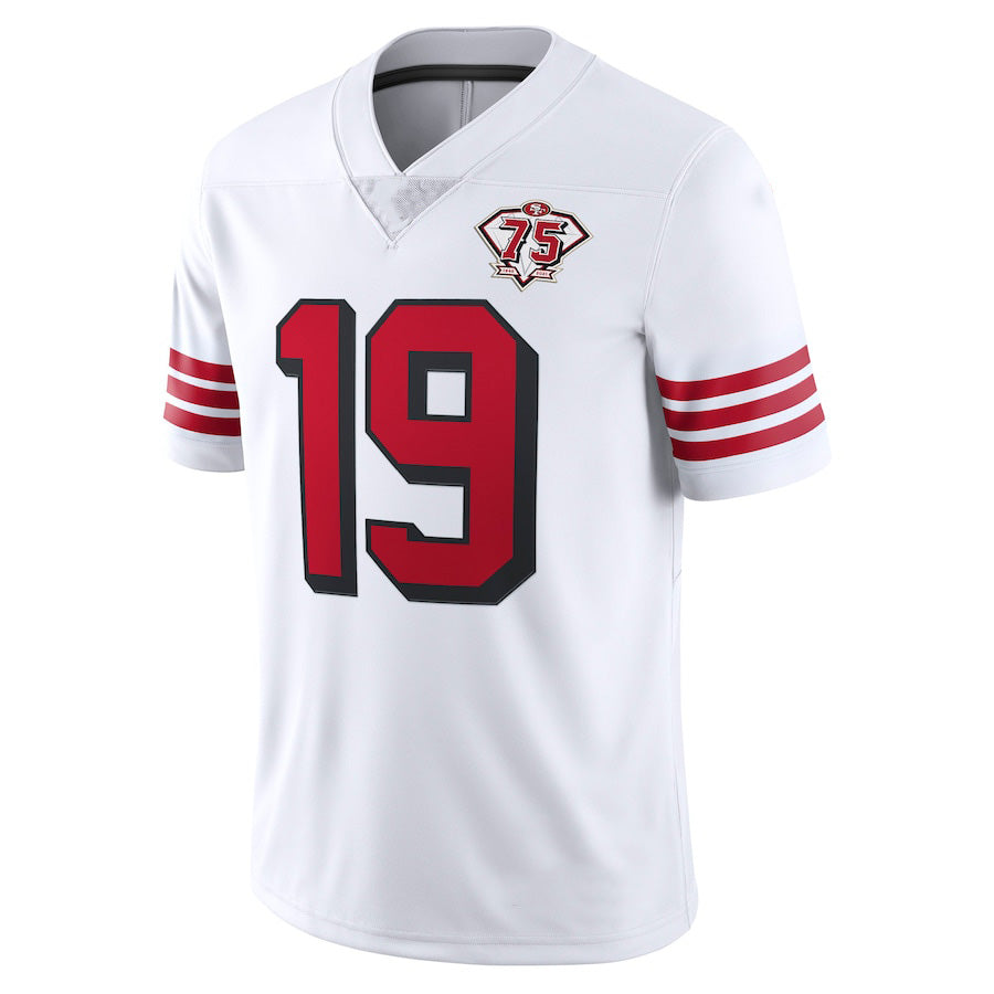 Custom #19 White SF Football Shirt Top