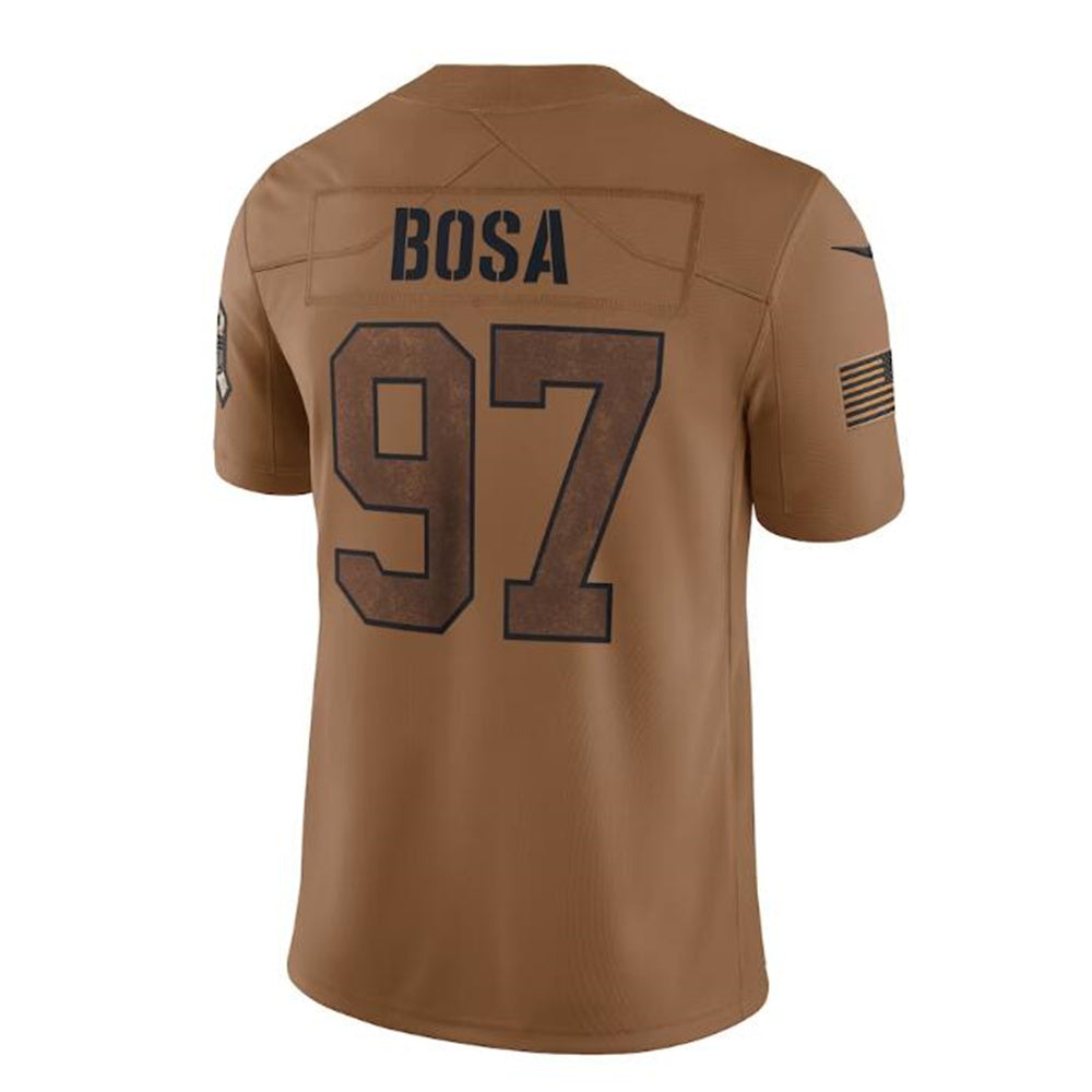 Custom #97 Brown 2023 SF Football Shirt Top