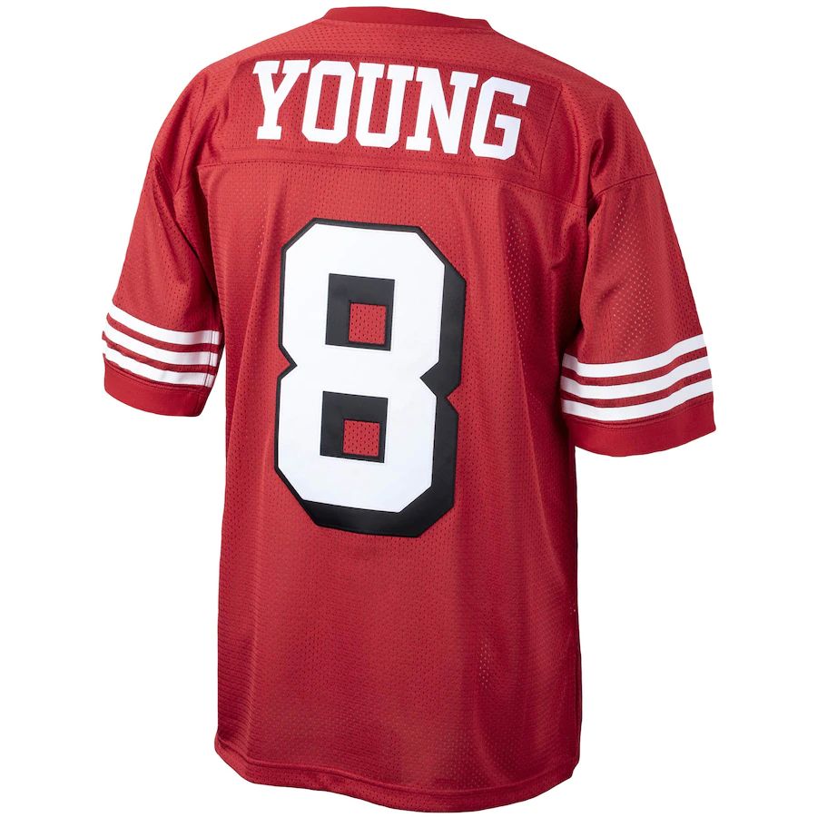 Custom #8 Scarlet 1994 Throwback SF Football Shirt Top
