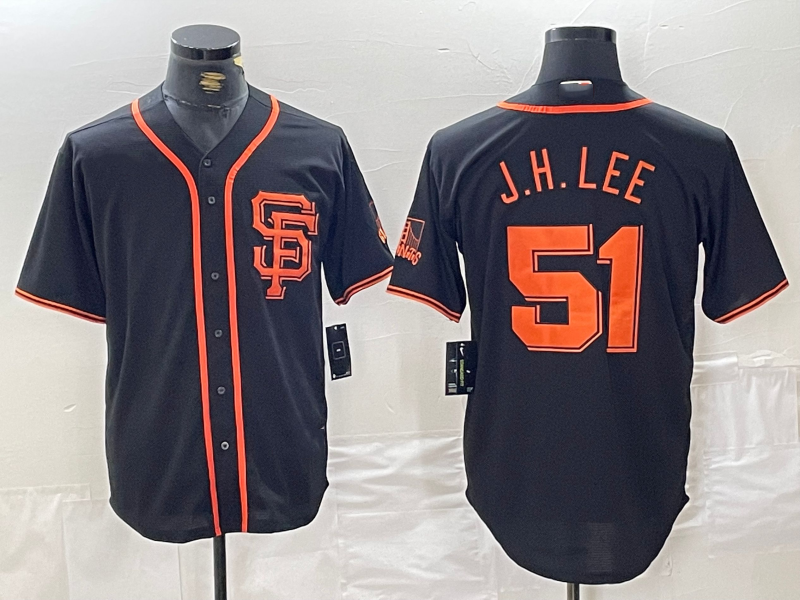 Custom #51 Black SF Baseball Shirt Top