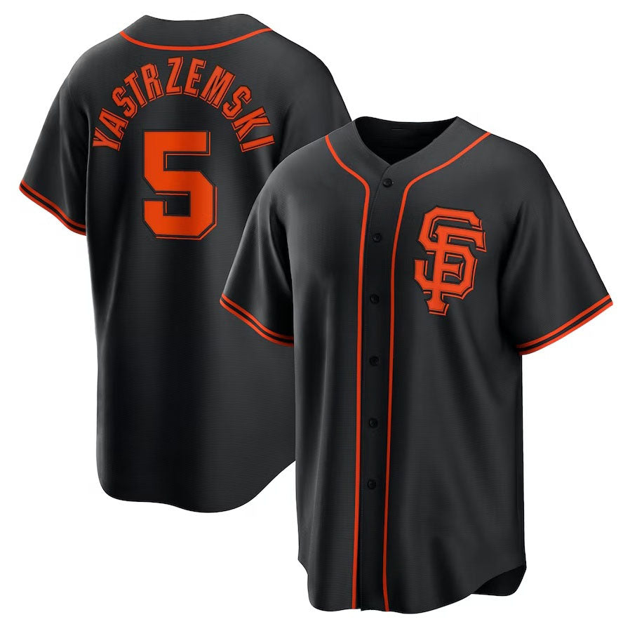 Custom #5 Black SF Baseball Shirt Top