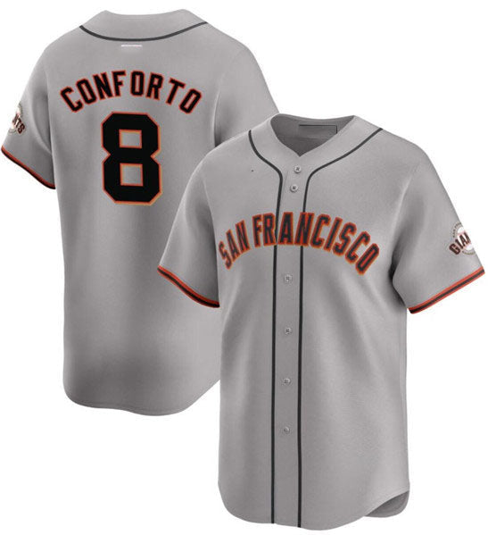 Custom #8 Gray SF Baseball Shirt Top