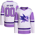 Custom White SJS Hockey Shirt Top