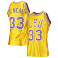 Custom #33 Gold 1990 Throwback Basketball Shirt Top