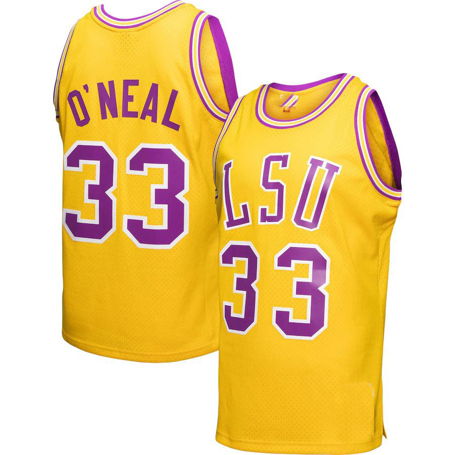 Custom #33 Gold Basketball Shirt Top
