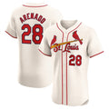 Custom #28 Cream STL Baseball Shirt Top