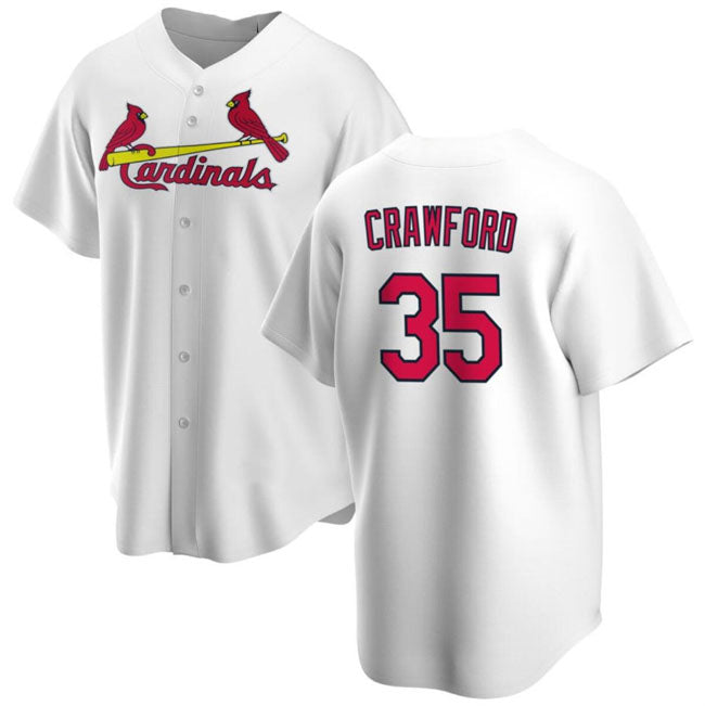 Custom #35 White STL Baseball Shirt Top