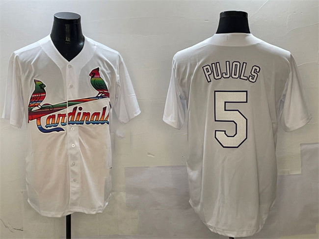 Custom #5 White STL Baseball Shirt Top