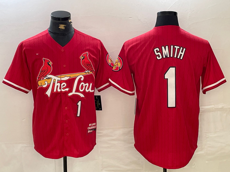 Custom #1 Red 2024 City Connect STL Baseball Shirt Top